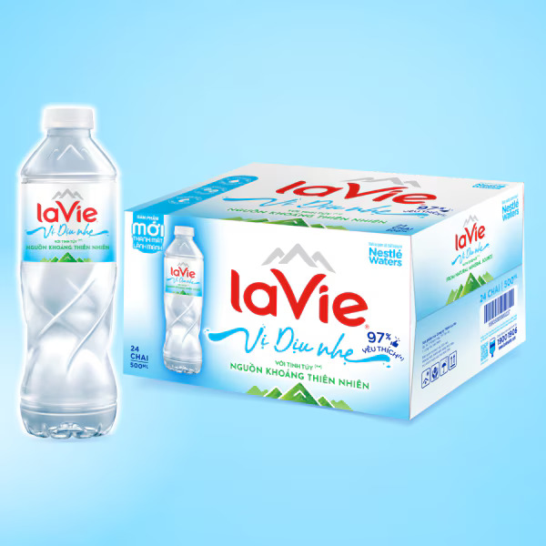 lavie-500ml-diu-nhe-2 Nước LaVie 500ml Vị Dịu Nhẹ